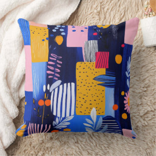 Vintage Watercolor Floral Abstract Pattern (8) Cushion