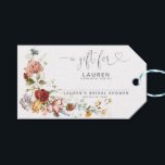 Vintage Watercolor Floral Bridal Shower No Wrap Gift Tags<br><div class="desc">Enclose this gift tag with your invitations for you guests to attach to their gifts. The Pretty Vintage Watercolor Floral Bridal Shower No Wrap Gift Tag is bountiful and stunning. A modern floral arrangement of vintage hand drawn botanicals, featuring tulips, eucalyptus, roses and other garden flowers in shades of mustard...</div>