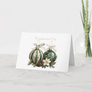 Vintage Watercolor Floral Christmas Greeting Card