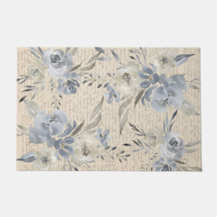vintage watercolor floral  doormat