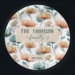 Vintage Watercolor Floral Family Heritage Paper Plate<br><div class="desc">Soft spring florals arranged in a refined vintage composition bring a sense of warmth, heritage, and timeless beauty to this design. Inspired by antique botanical prints, the gentle colour palette and flowing floral forms create an elegant atmosphere that celebrates family, love, and meaningful moments. With the option to personalise the...</div>