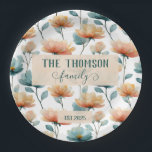 Vintage Watercolor Floral Family Heritage Paper Plate<br><div class="desc">Soft spring florals arranged in a refined vintage composition bring a sense of warmth, heritage, and timeless beauty to this design. Inspired by antique botanical prints, the gentle colour palette and flowing floral forms create an elegant atmosphere that celebrates family, love, and meaningful moments. With the option to personalise the...</div>