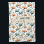 Vintage Watercolor Floral Family Heritage Tea Towel<br><div class="desc">Soft spring florals arranged in a refined vintage composition bring a sense of warmth, heritage, and timeless beauty to this design. Inspired by antique botanical prints, the gentle color palette and flowing floral forms create an elegant atmosphere that celebrates family, love, and meaningful moments. With the option to personalize the...</div>