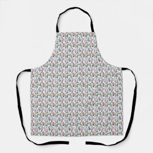 vintage watercolor floral pattern apron