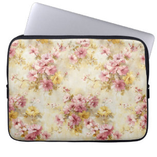 Vintage Watercolor Floral Pattern Laptop Sleeve