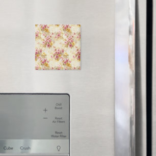 Vintage Watercolor Floral Pattern Magnet