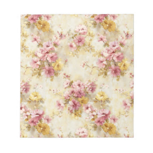 Vintage Watercolor Floral Pattern Notepad