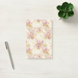 Vintage Watercolor Floral Pattern Post-it Notes