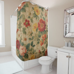 Vintage Watercolor Floral Popular Collection Shower Curtain