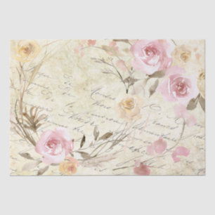 vintage watercolor floral tissue paper