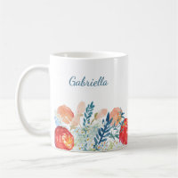 Vintage Watercolor Florals in Blue Personalised