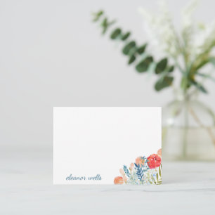 Vintage Watercolor Florals Personalised Stationery Card