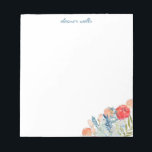 Vintage Watercolor Florals Personalised Stationery Notepad<br><div class="desc">This stylish notepad features a pretty vintage watercolor floral design in light blue,  blush,  and red,  personalised with your name.</div>