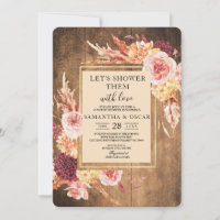 Vintage Watercolor Flowers Gold Frame With Wood
