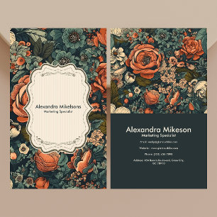Vintage Watercolor Flowers Professional  Business Card
