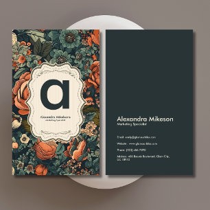 Vintage Watercolor Flowers Professional  Business Card