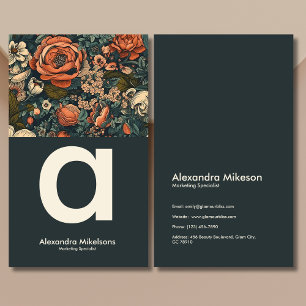 Vintage Watercolor Flowers Professional  Business Card