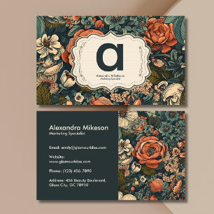 Vintage Watercolor Flowers Professional Business Card
