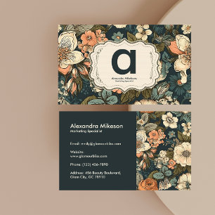 Vintage Watercolor Flowers Professional  Business Card
