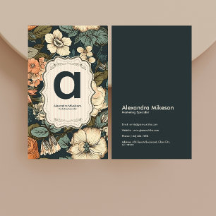 Vintage Watercolor Flowers Professional Business Card