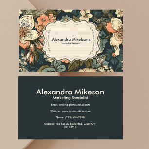 Vintage Watercolor Flowers Professional  Business Card