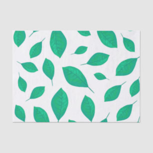 Vintage Watercolor Green Leaves Tissue Paper