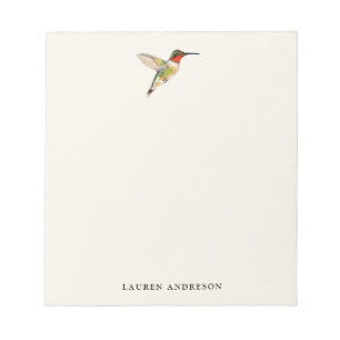 Vintage Watercolor Humming Bird Notepad