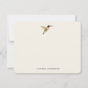 Vintage Watercolor Humming Bird Personalised  Card