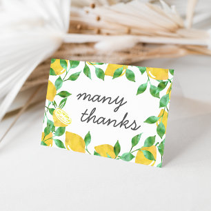 Vintage Watercolor Lemons Thank You Cards