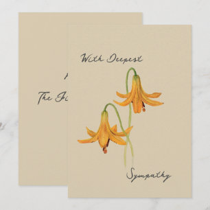 Vintage Watercolor Lily Botanical Sympathy Card