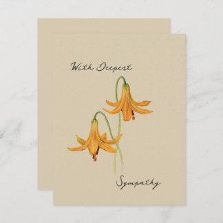 Vintage Watercolor Lily Botanical Sympathy Card