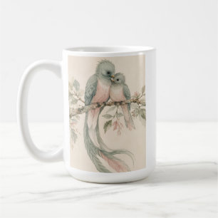 Vintage Watercolor Love Birds Coffee Mug