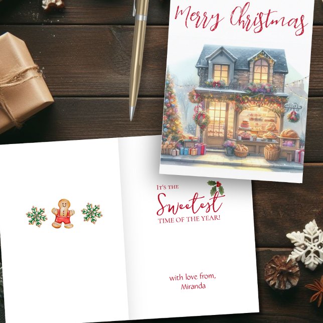 Vintage Watercolor Merry Christmas Winter Scene Holiday Card (Creator Uploaded)