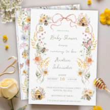 Vintage Watercolor Mummy to Bee Baby Shower 