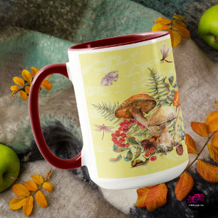 Vintage Watercolor Mushroom Botanical Mug