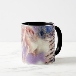 Vintage Watercolor of Woman riding a horse Mug