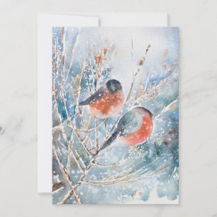 Vintage Watercolor Painting  Holiday Card