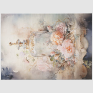 Vintage watercolor pastel shabby chic perfume tissue paper