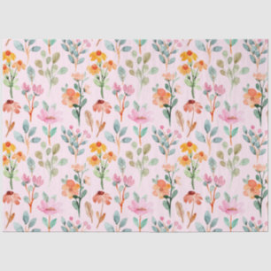 Vintage Watercolor peony floral decoupage Tissue Paper