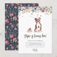 Vintage Watercolor Pitbull Dog Birthday Party