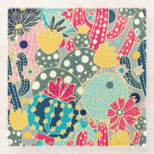 Vintage Watercolor Pumpkin: Autumn Pattern Glass Coaster