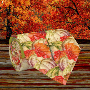 Vintage Watercolor Pumpkins Autumn Fall Orange  Tie