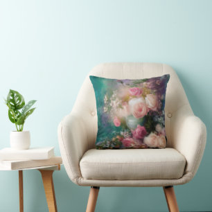 Vintage Watercolor Roses Painted In All Colours Cushion