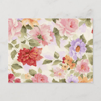 Vintage Watercolor Roses Postcard