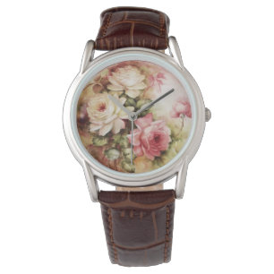Vintage Watercolor Roses Victorian Flowers Floral Watch