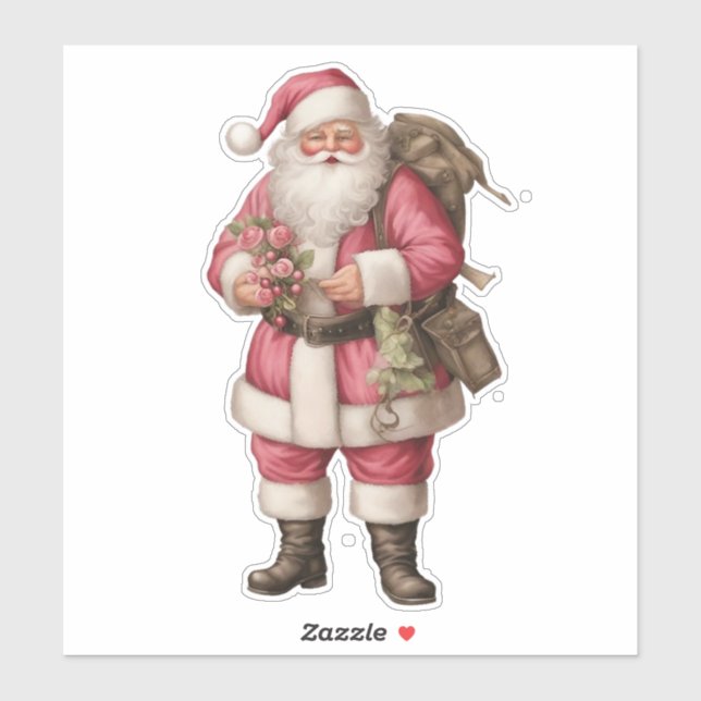 Vintage Watercolor Santa (Sheet)