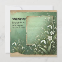Vintage watercolor snowdrops and torn papers