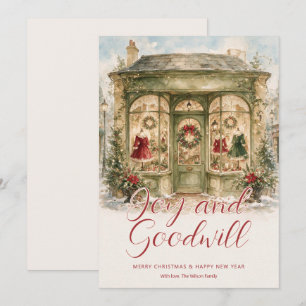 Vintage Watercolor Storefront Christmas TMF26 Holiday Card