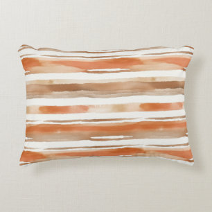 Vintage Watercolor Striped -Earthy Coffee Tones(3) Decorative Cushion