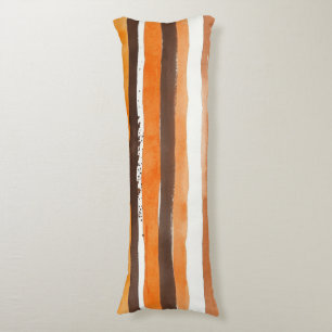 Vintage Watercolor Striped -Earthy Coffee Tones(5) Body Cushion